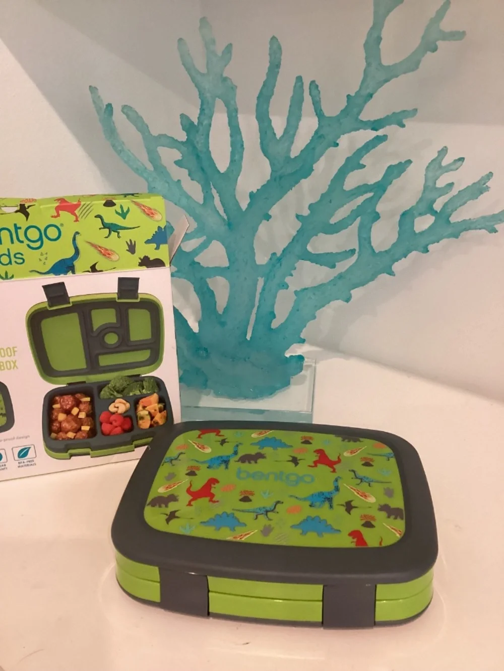 Bentgo Kids Dinosaur Lunch Box Leak-Proof Durable 5 Compartment Ages 3-7 NIB